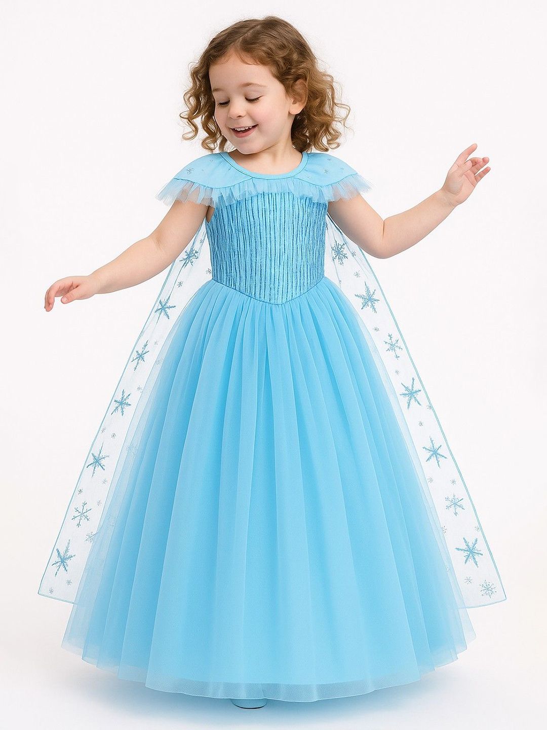 BAESD Girls Cap Sleeves Embellished Gown Maxi Dress-picture-53