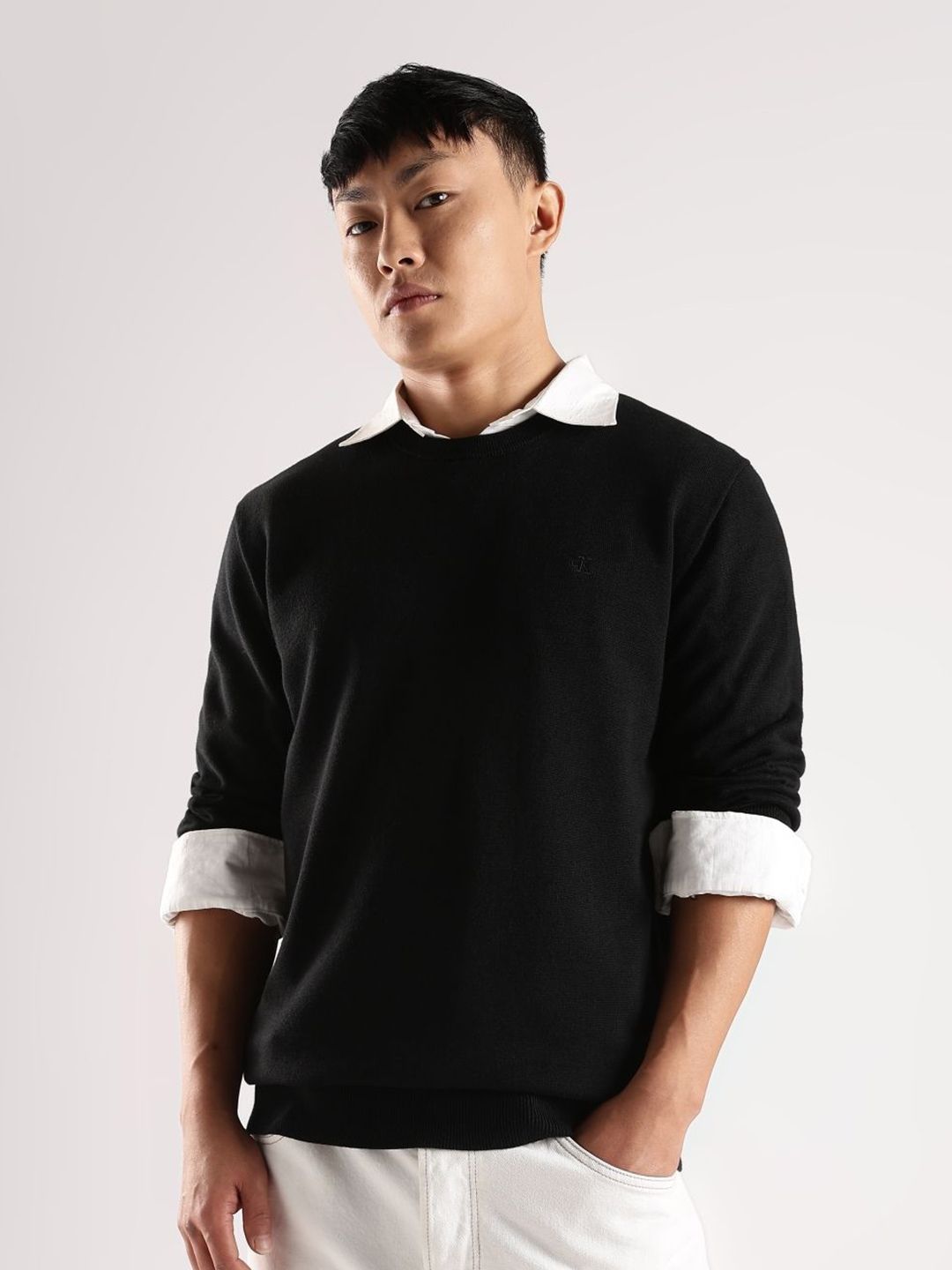 Calvin Klein Jeans Men Regular Fit Ribbed Cotton Pullover-picture-40