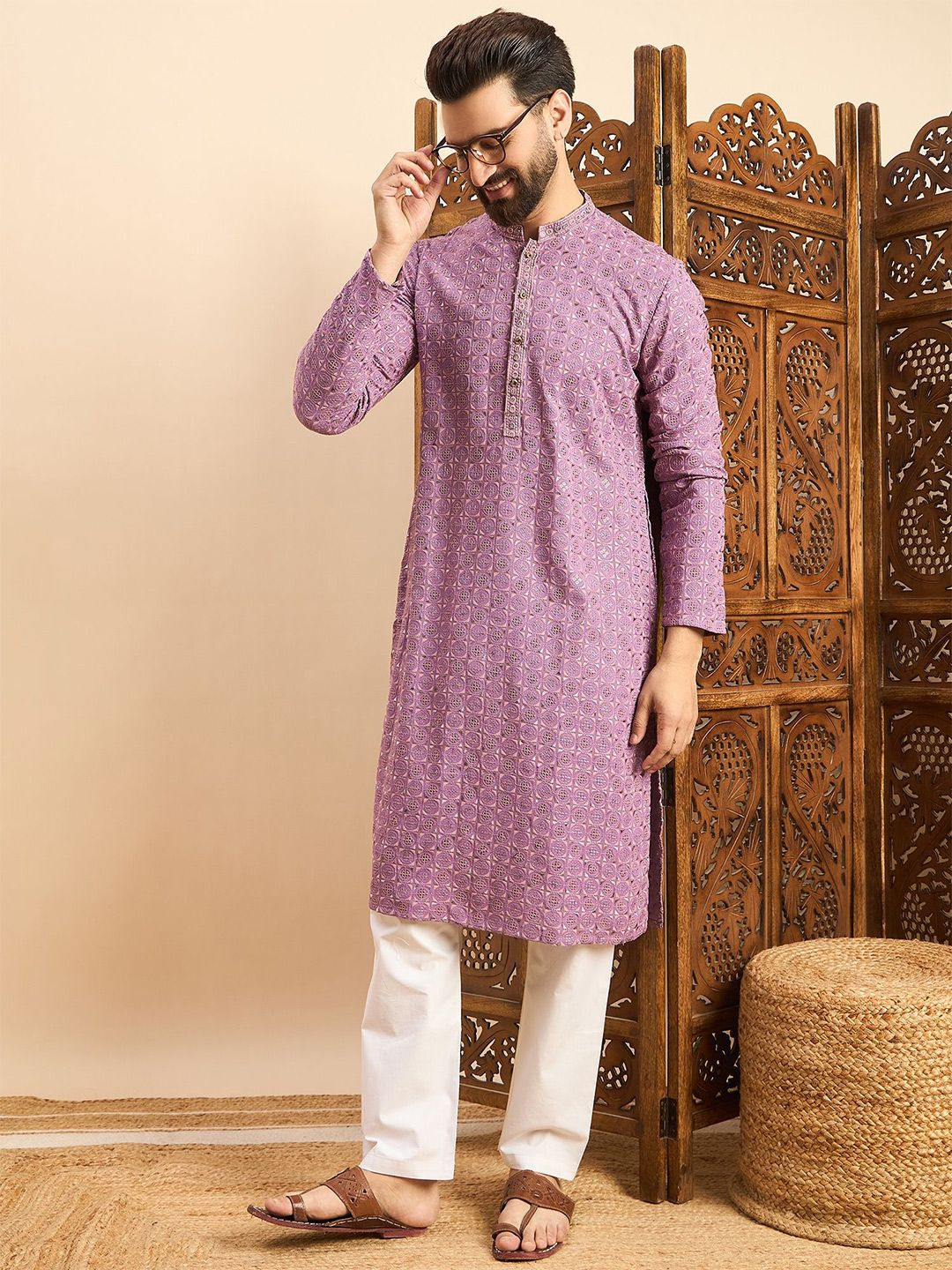 SWAGG INDIA Men Embellished Daily Straight Kurta-picture-26