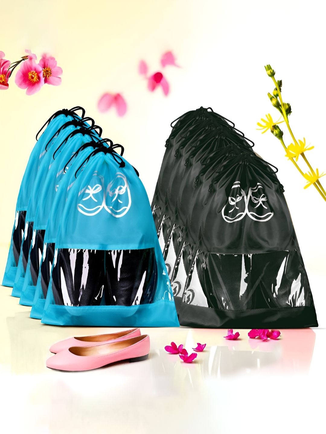 Aura Blue & Black 10 Pieces Reusable Shoes Organisers-picture-15