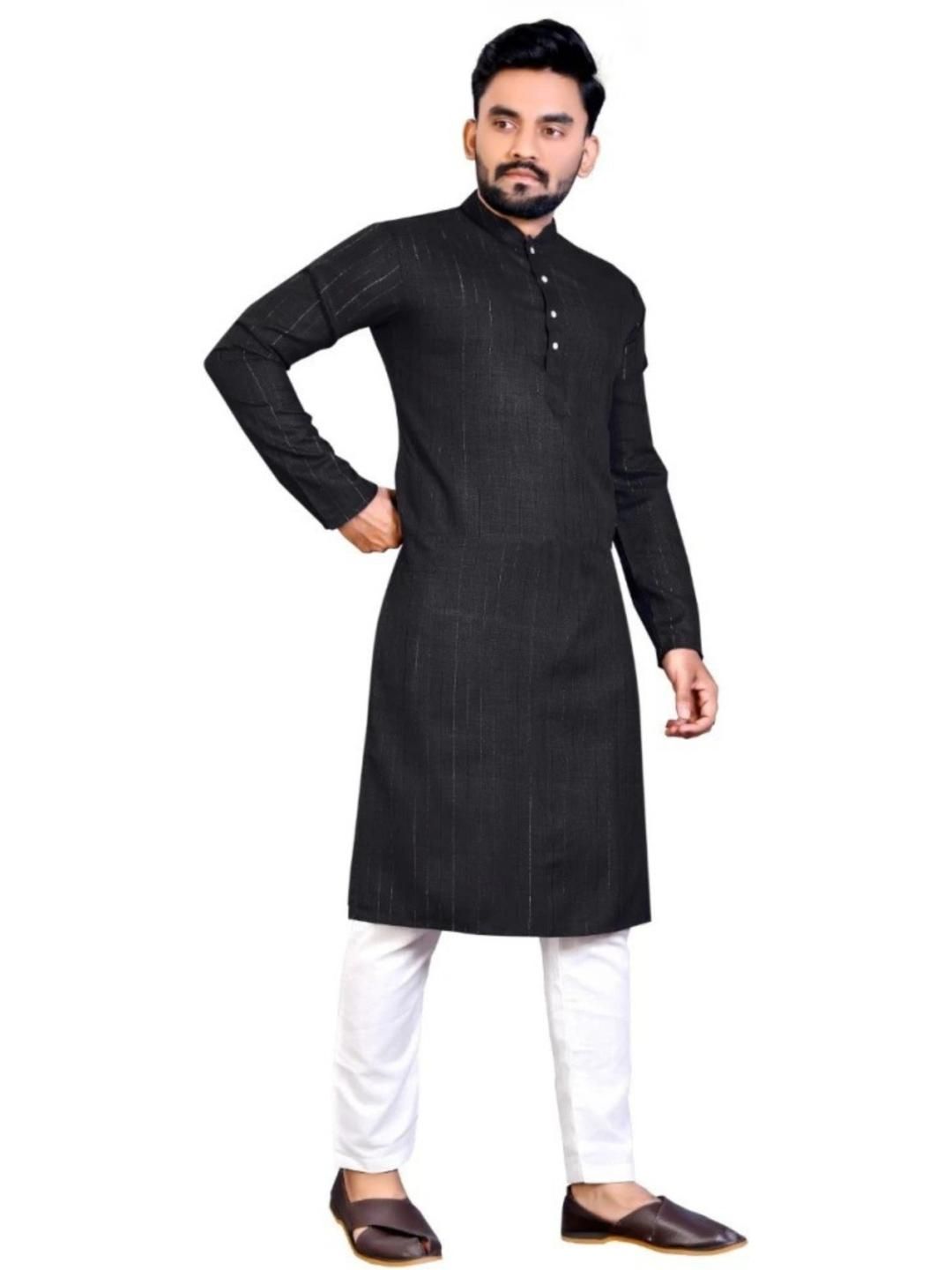 Solid Black Straight Kurta main image 0