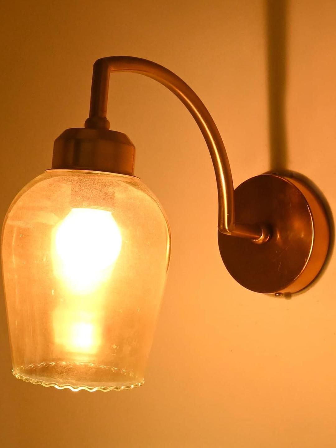 SOMIL Gold-Toned Printed Glass Cylinder Shaped Wall Lamp-picture-12