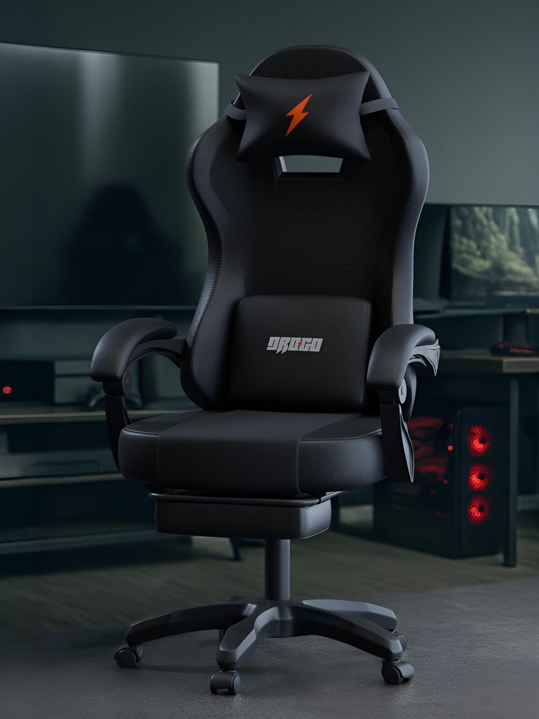 DROGO Auro Gaming Chair With Armrest Adjustable Neck & Lumbar Pillow Gaming Chair