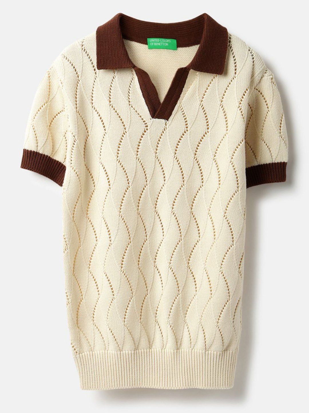 United Colors of Benetton Boys Self Design Shirt Collar Short Sleeves Cotton Sweatshirt-picture-26