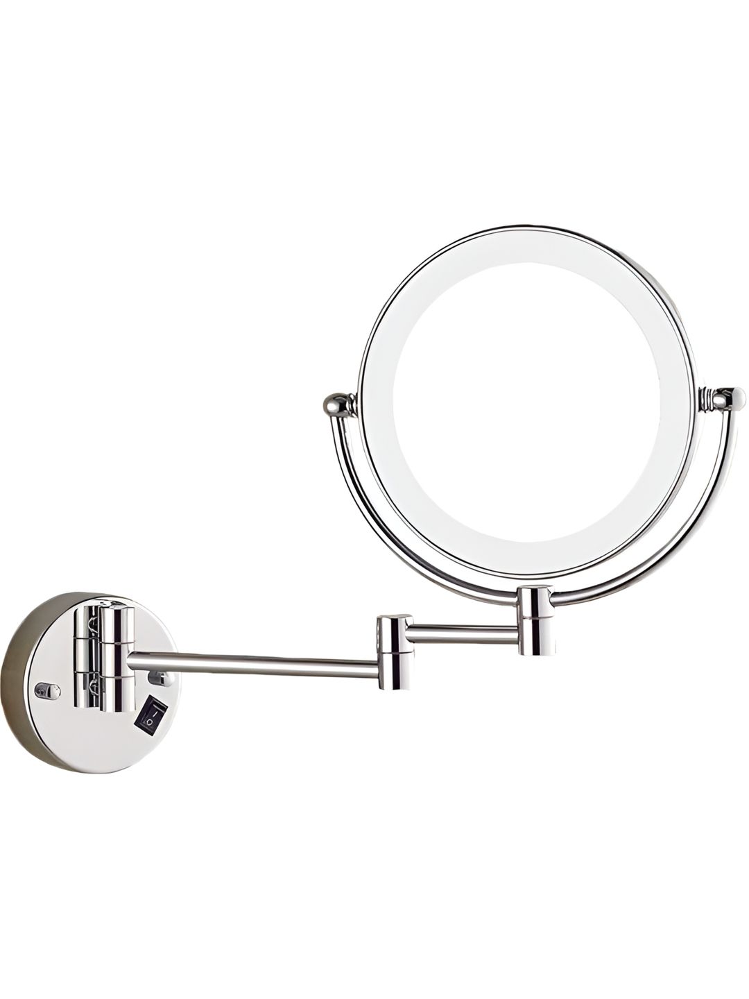 PERK Silver-Toned Round Double Sided LED Glass Wall Mirror-picture-43