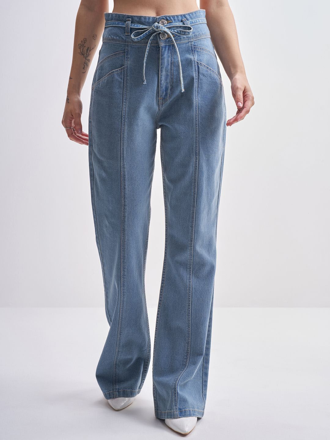 Street By Tokyo Talkies Women Bootcut Mid-Rise Stretchable Cotton Jeans