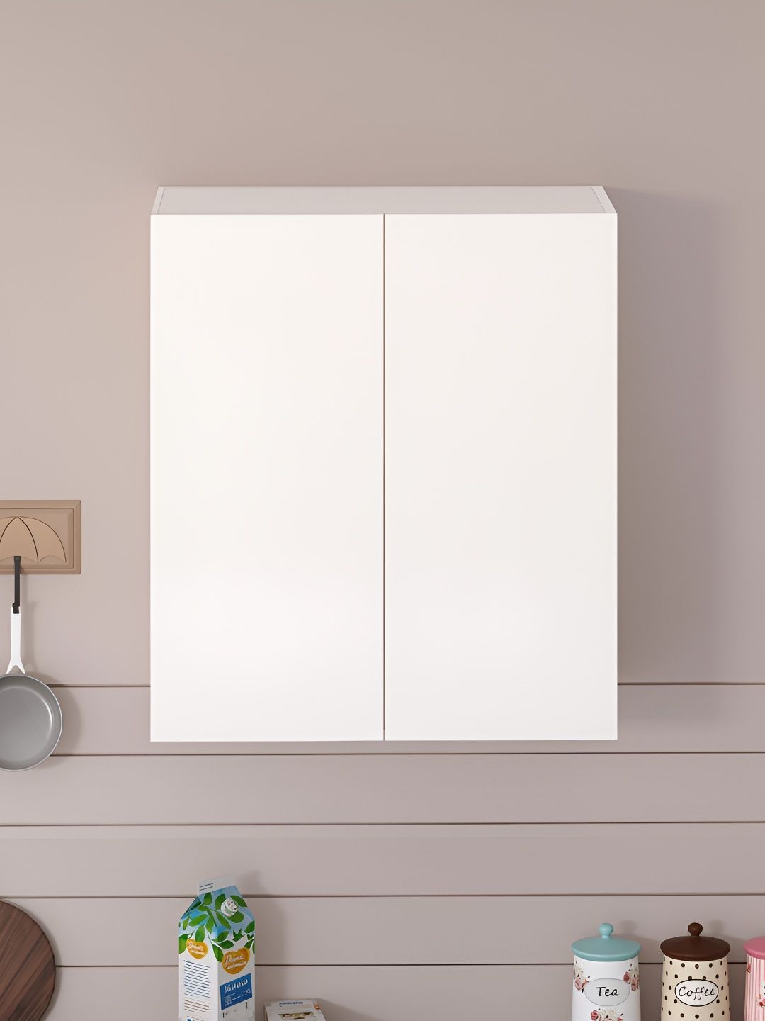 bluewud White Opryt Multipurpose Storage Kitchen Cabinet-image-6