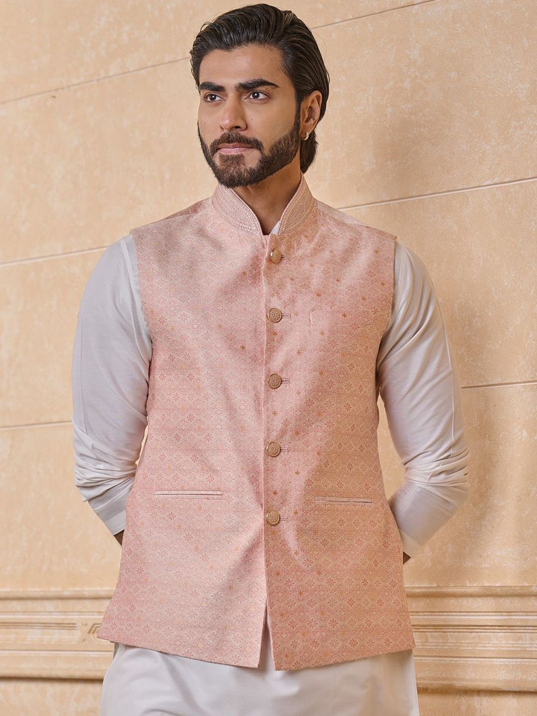 Tasva Woven Design Nehru Jackets-picture-47