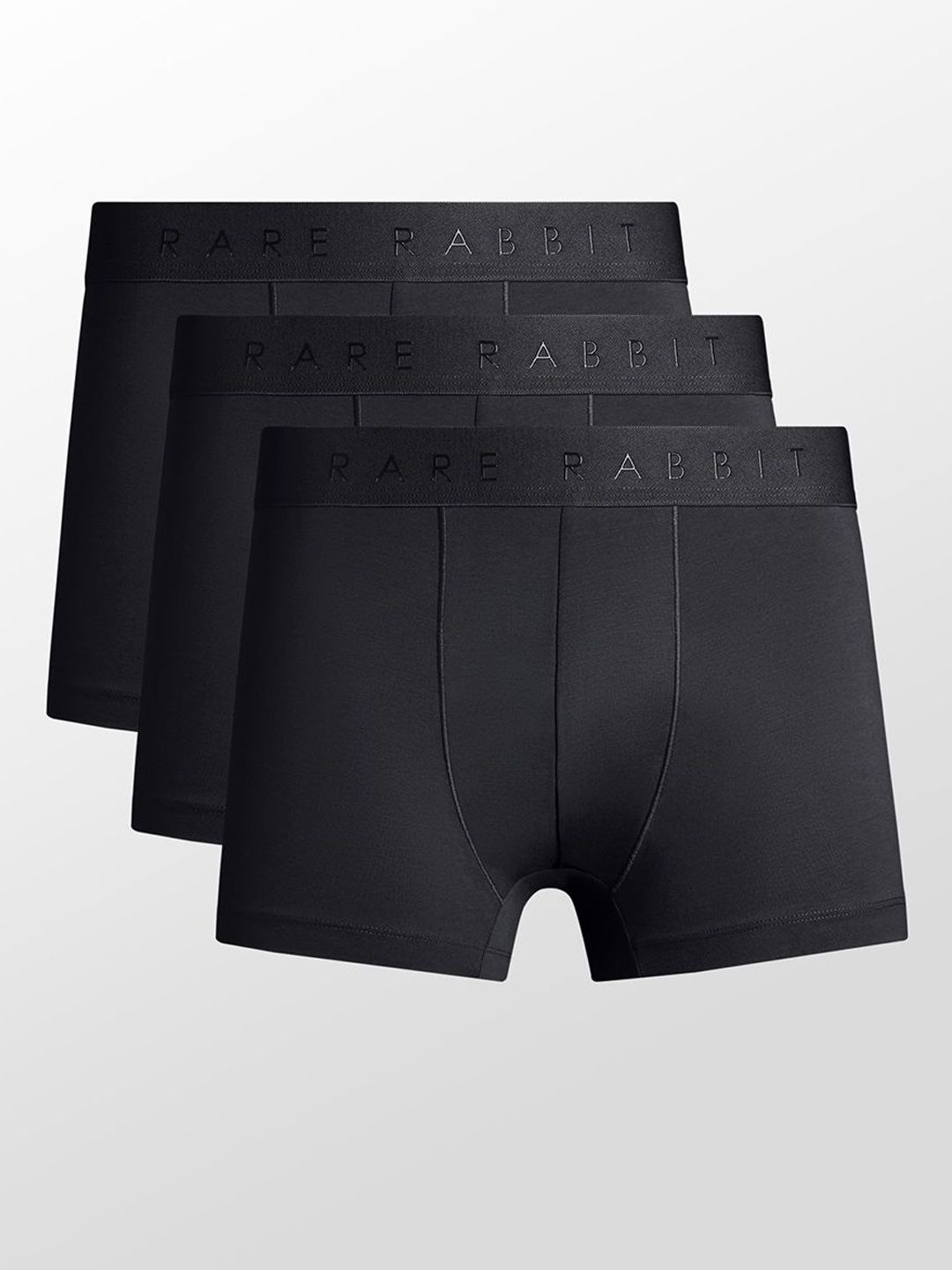 RARE RABBIT Pack Of 3 Cotton Stretch Short Trunks CLOSE PRIMARY BLACK-picture-40