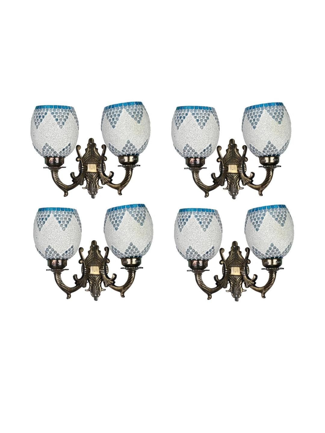 Somil Premium Designer Glass Wall / Night Lamp Elegant & Stylish Dcor Accent for Modern Interiors, color- White, Firozi, Size, 21.5 X 29 X 35 CM-picture-37
