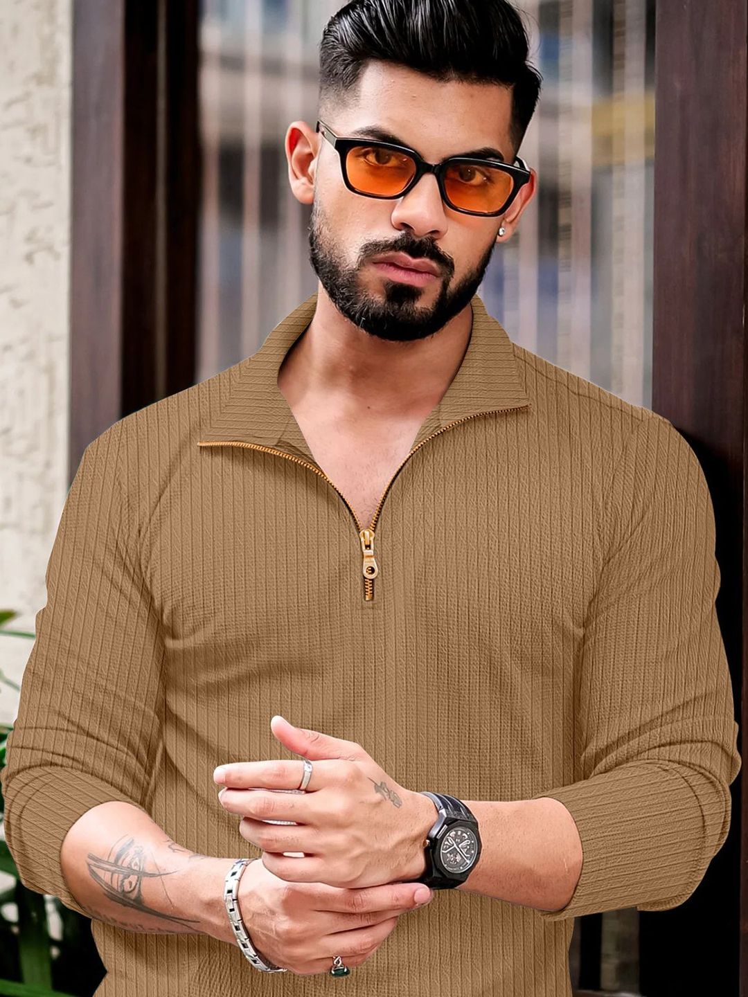 KAJARU Self Design Polo Collar T-shirt-picture-31