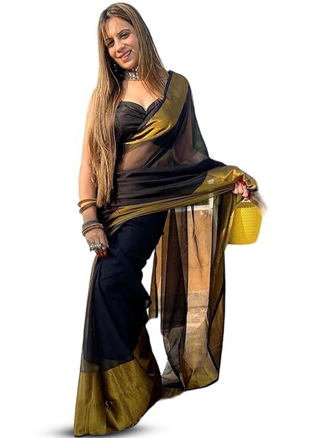 HMP Fashion Solid Saree with Zari Border-image-18