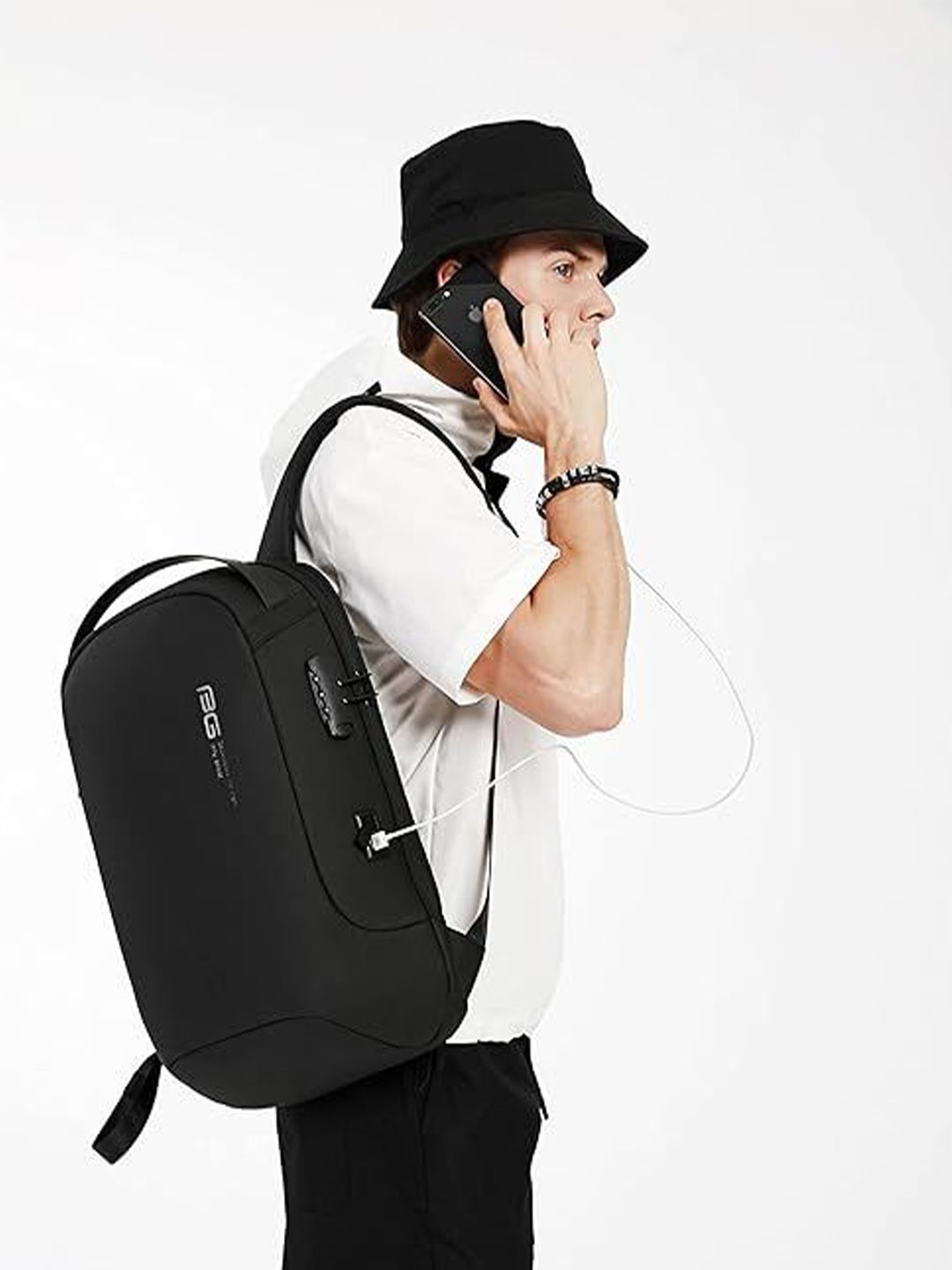 Red Lemon Unisex Backpack with USB Charging Port