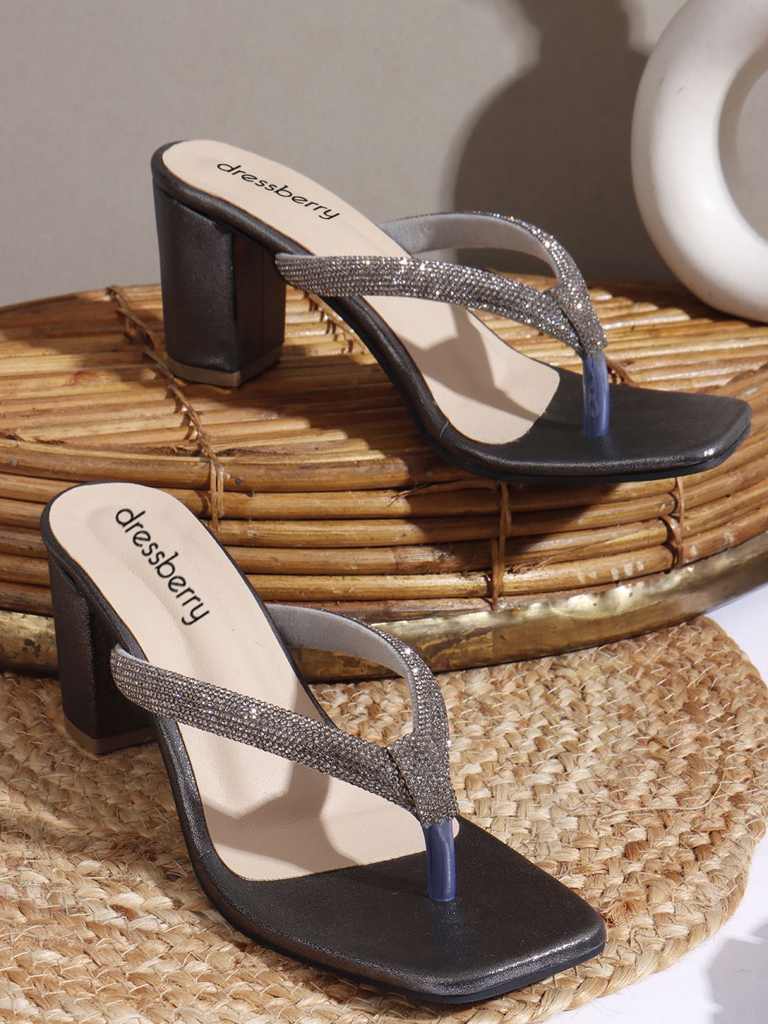 DressBerry Women Embellished Party Block Sandals with Bows Heels-picture-19