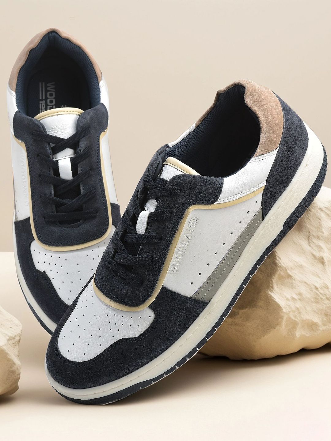 Woodland Men Colourblocked Leather Sneakers-picture-40