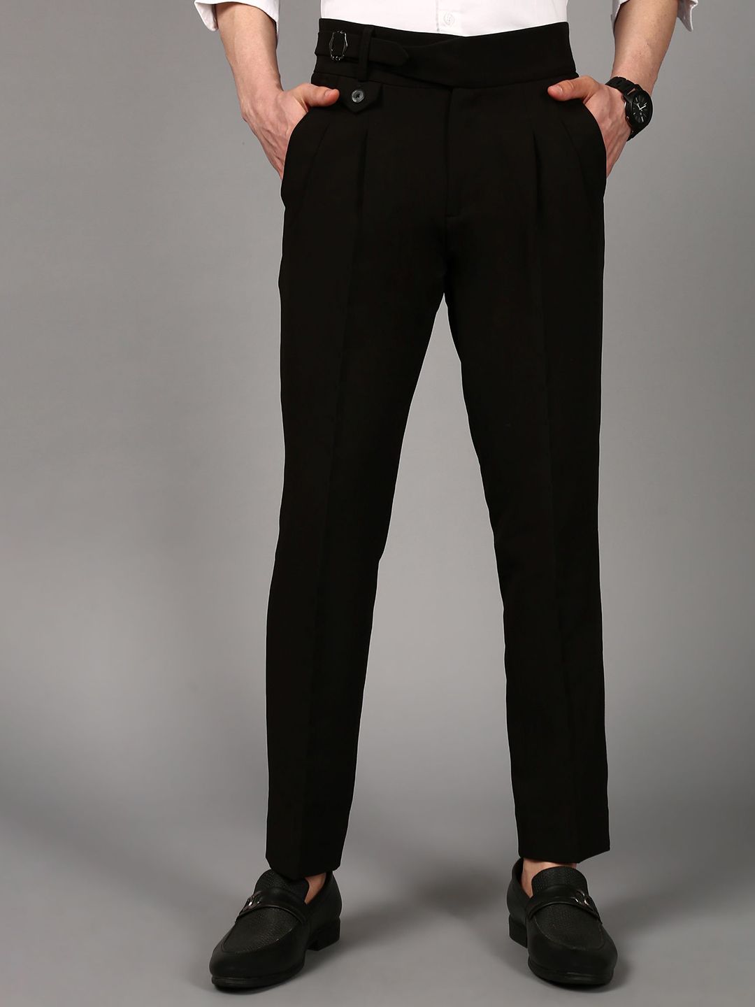 British Club Men Comfort Regular Fit Mid-Rise Pleated Formal Trouser-picture-44