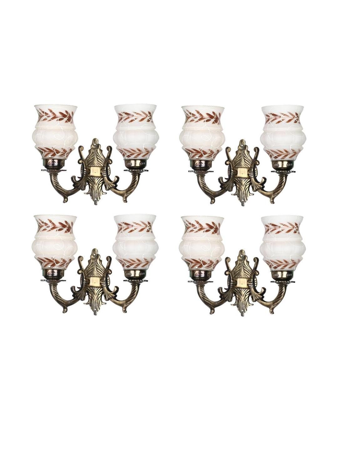 Somil Premium Designer Glass Wall / Night Lamp Elegant & Stylish Dcor Accent for Modern Interiors, color- White, Brown, Size, 20 X 27.5 X 34.5 CM-image-47