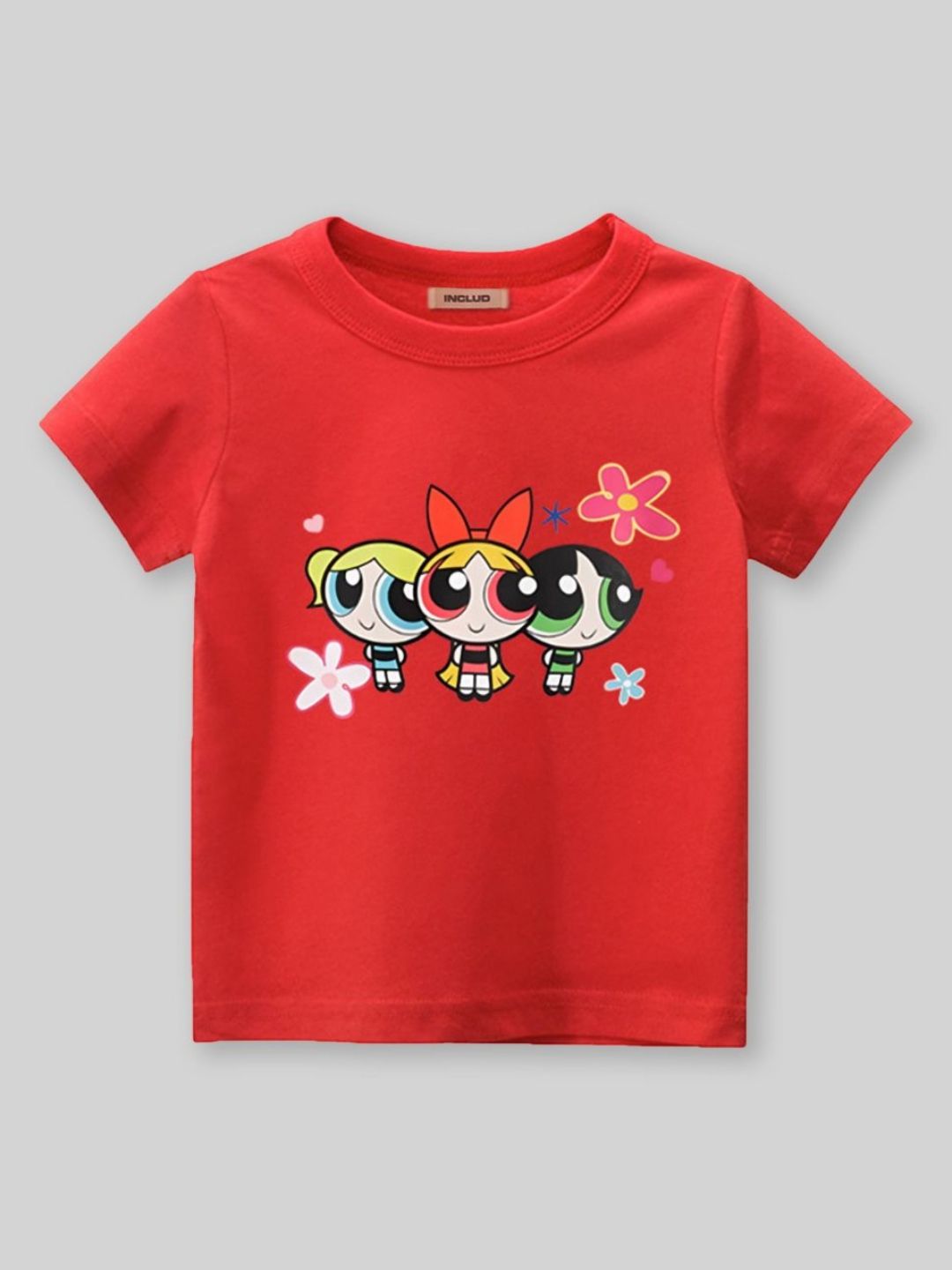 INCLUD Girls Graphic Printed Round Neck Short Sleeves Regular Fit Casual T-Shirt-picture-11