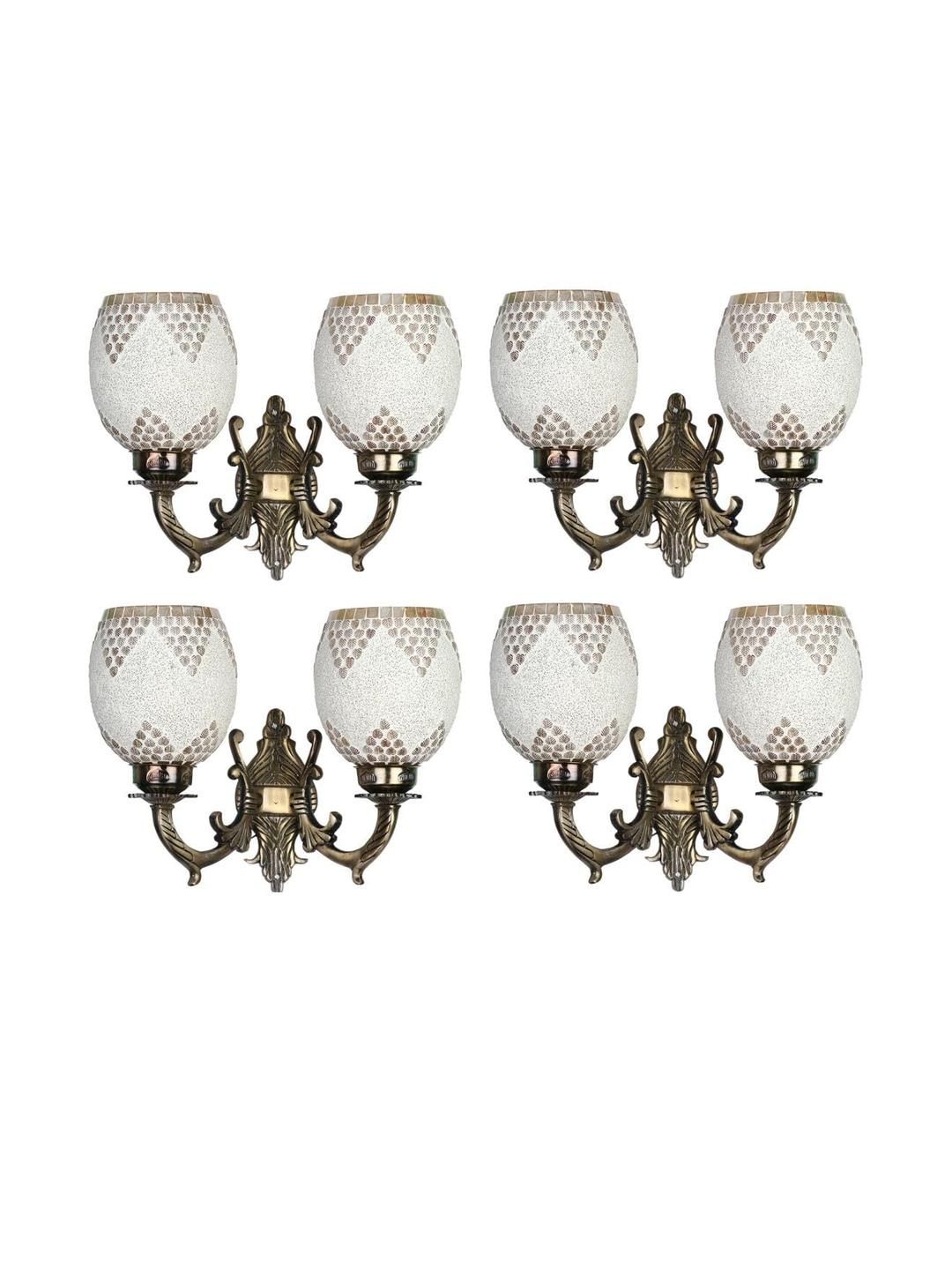 Somil Premium Designer Glass Wall / Night Lamp Elegant & Stylish Dcor Accent for Modern Interiors, color- White, Golden, Size, 21.5 X 29 X 35 CM-picture-39
