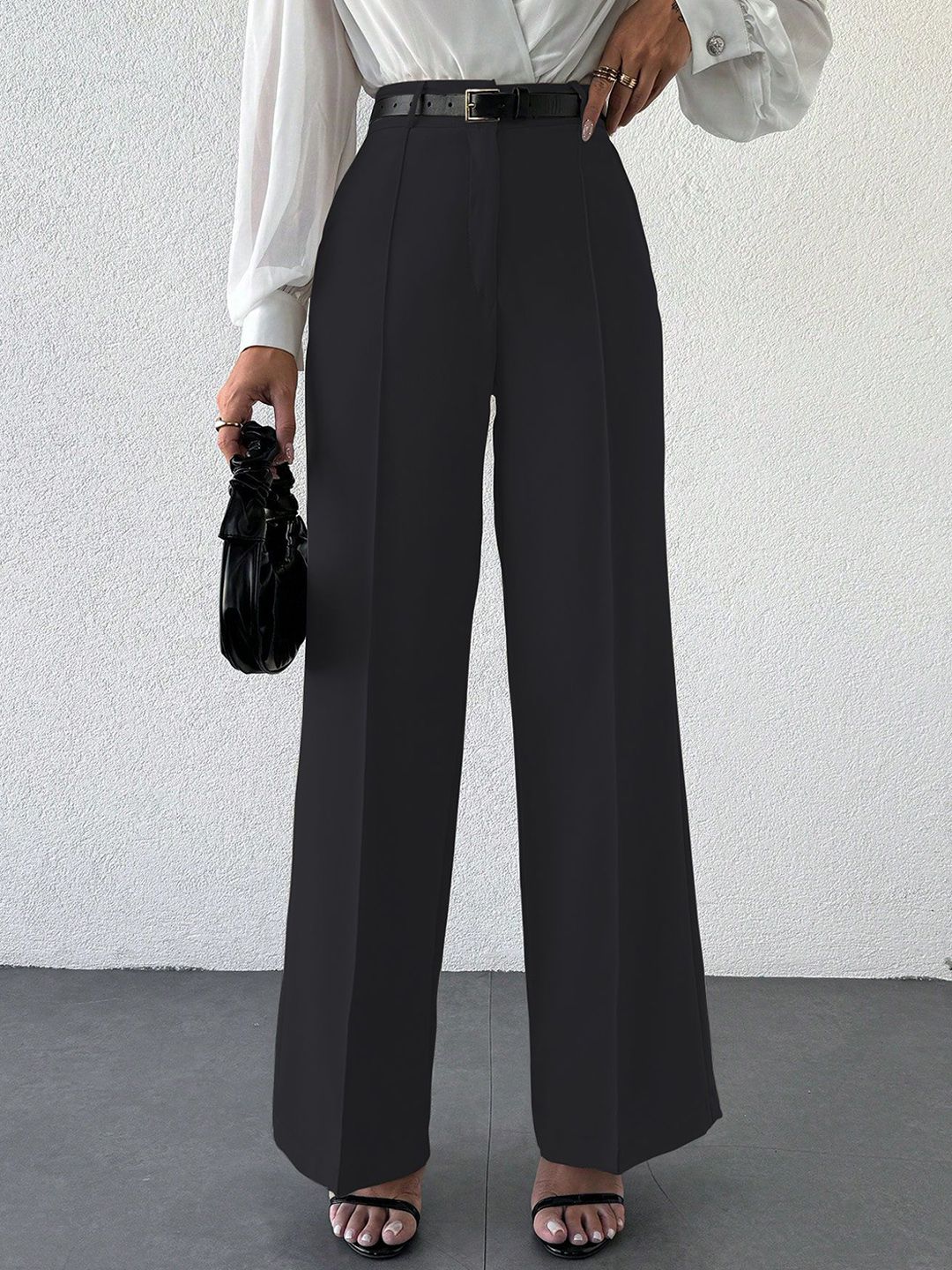 Sugathari Women Relaxed Wide Leg High-Rise Wrinkle Free Korean Pants-picture-17