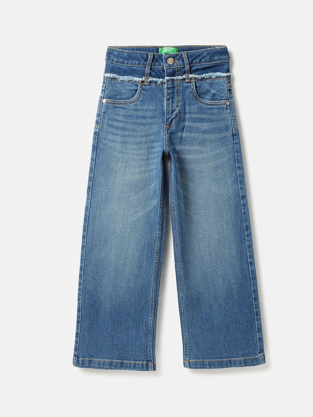 United Colors of Benetton Girls Straight Fit High-Rise Light Fade Jeans-picture-32