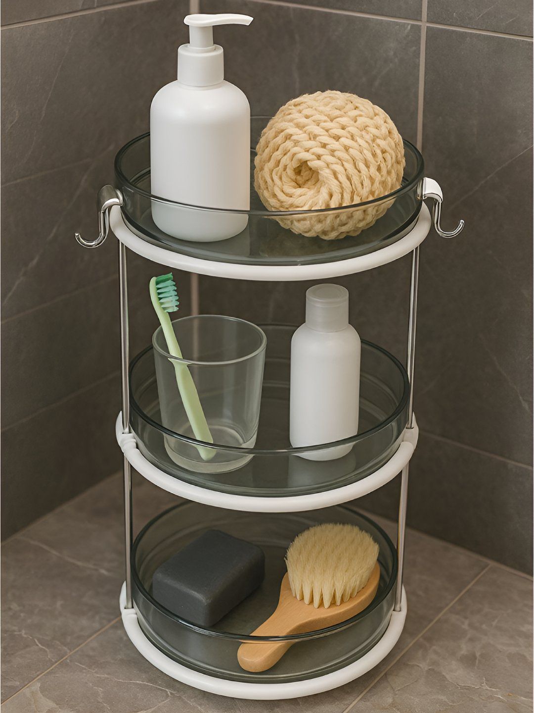 Cortina Black & White Reusable Multi-Utility Trolley Organisers-image-33