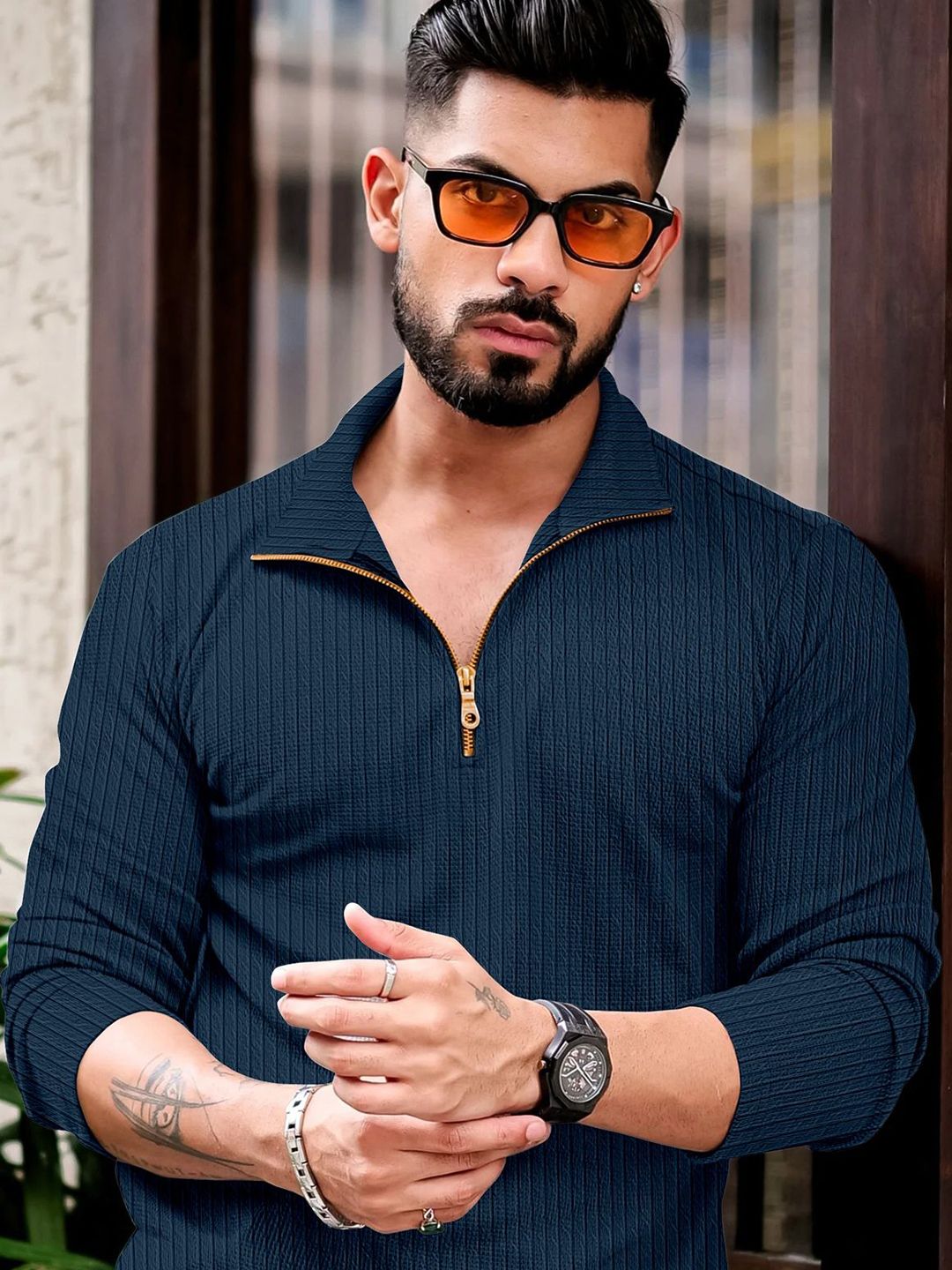 KAJARU Self Design Polo Collar T-shirt-picture-26