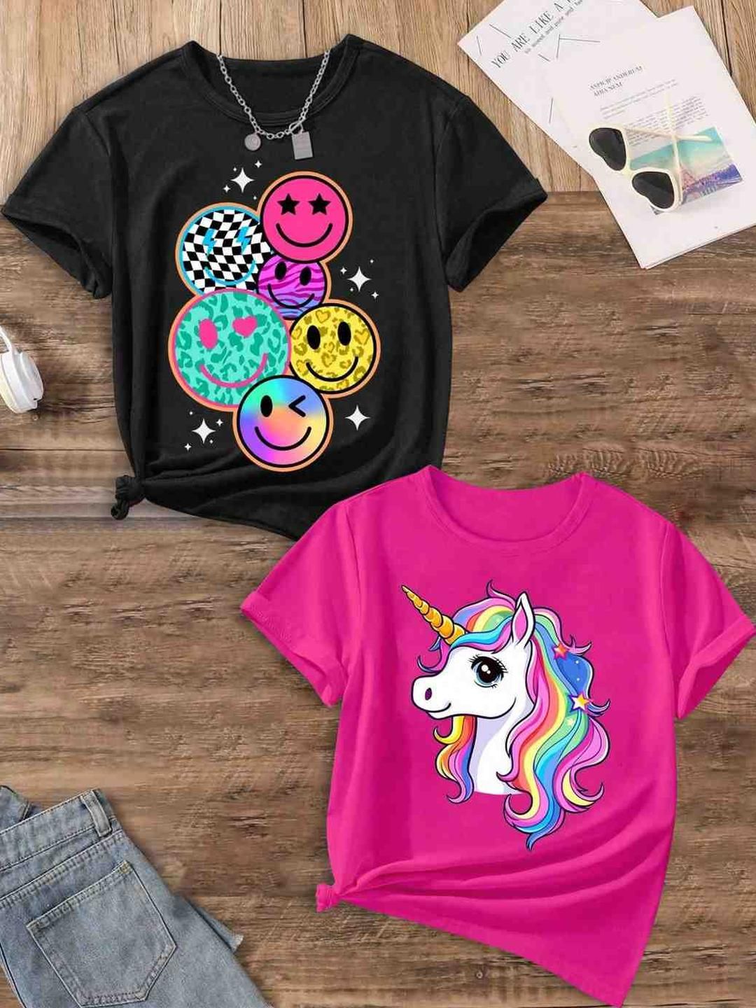 KEESOR Girls Pack Of 2 Cotton Tshirts-picture-13