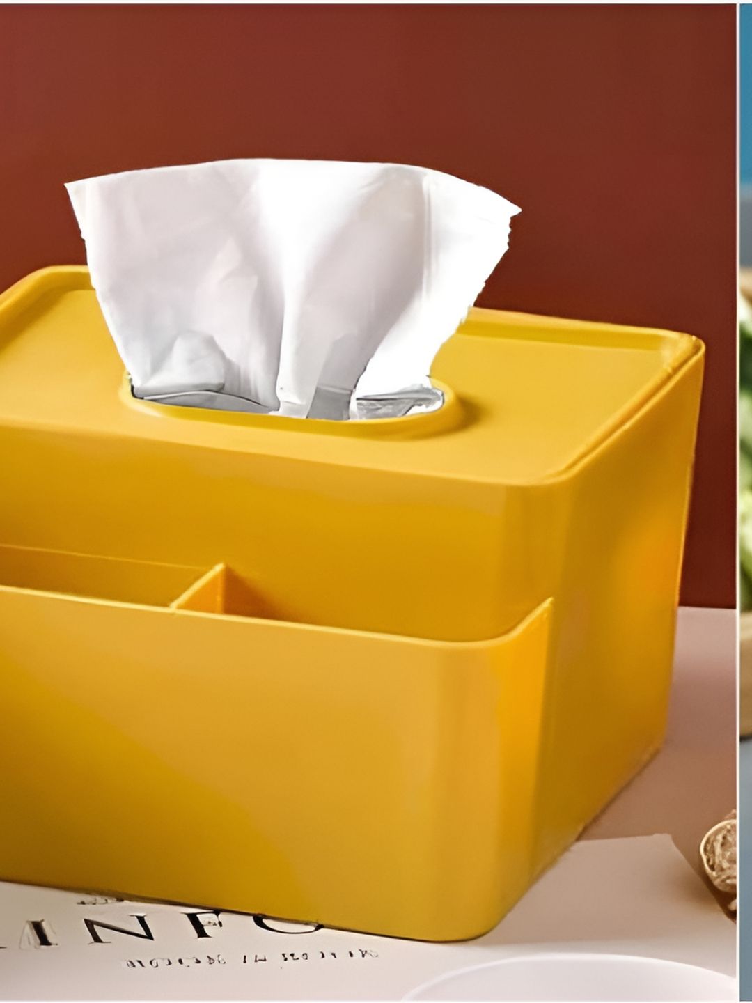 upkaranwale Yellow 2 Piece Regular Tissue Box And Toothpick Holder Dispenser-picture-32