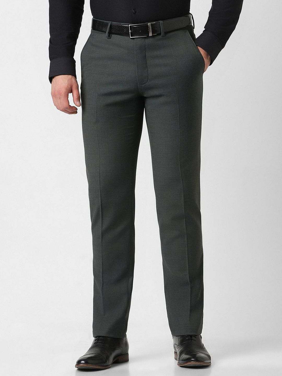 Van Heusen Men Slim Fit Mid-Rise Formal Trousers-picture-16