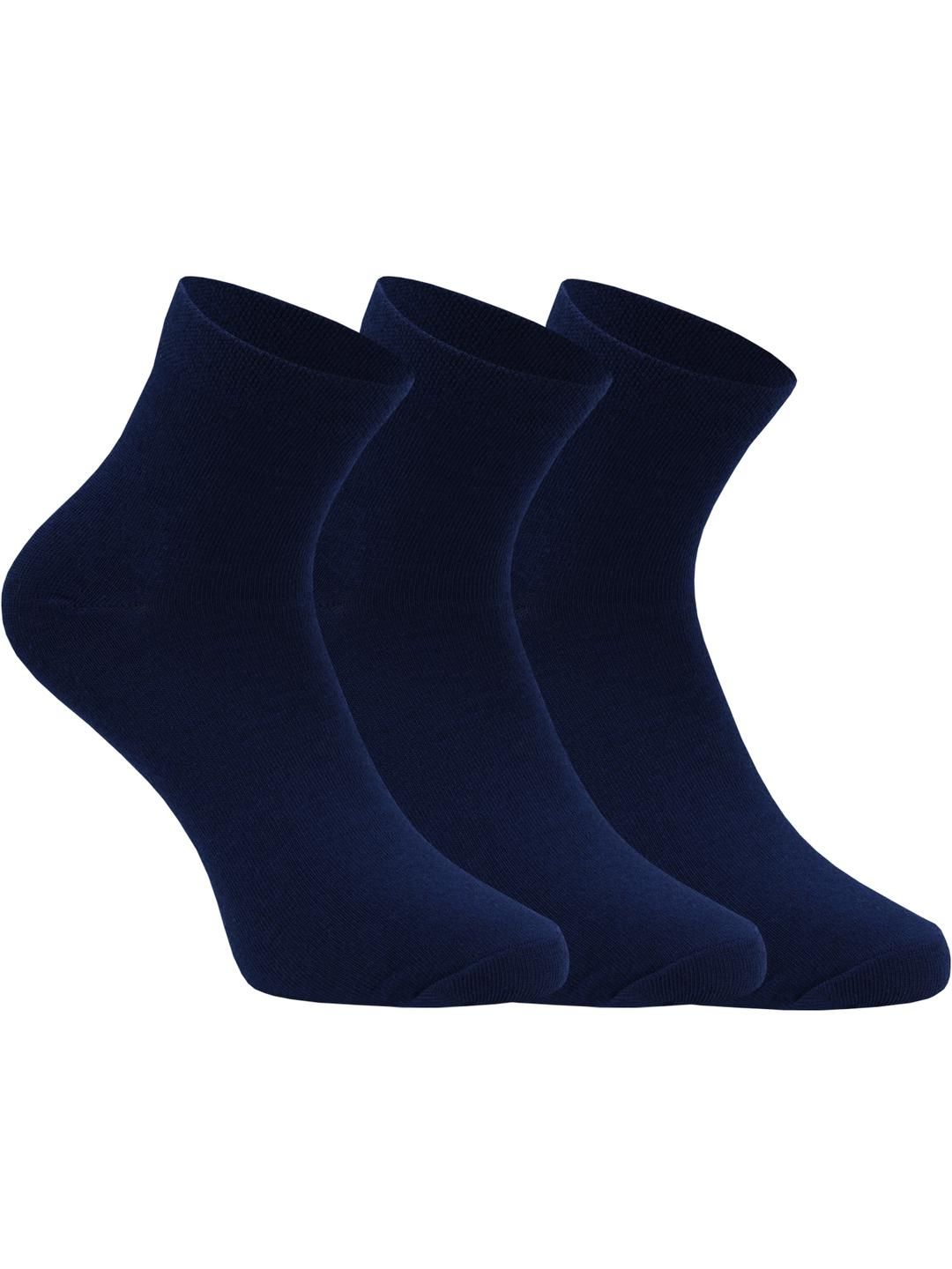 SOXVIEW Men Pack of 3 Navy-Blue Ankle-Length Socks-image-1