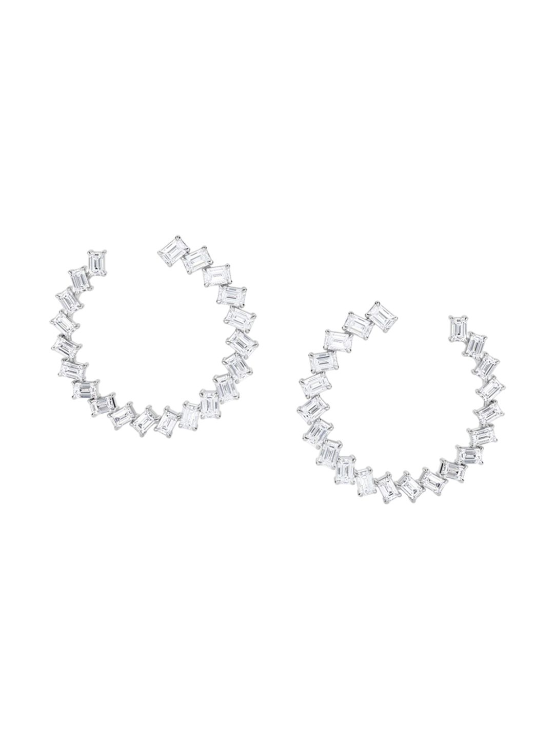 LUNA Women White Gold Lab Grown Diamond Studded Hoop Earrings I 14 Kt-picture-55