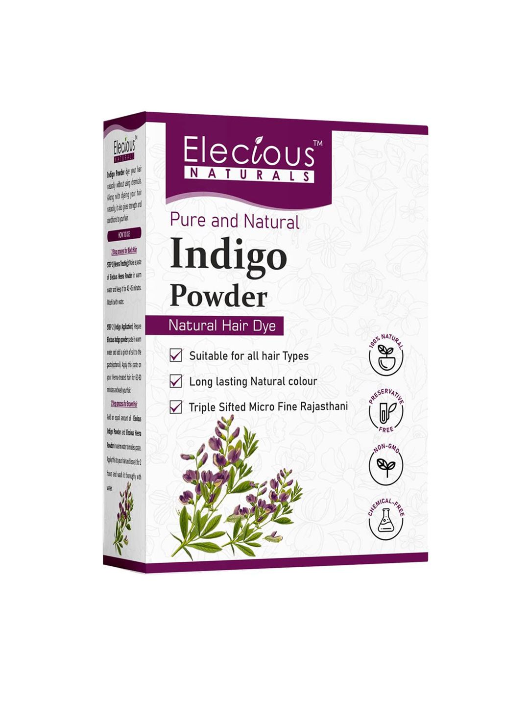 Elecious Indigo Powder Hair Mask- 200 g-image-0