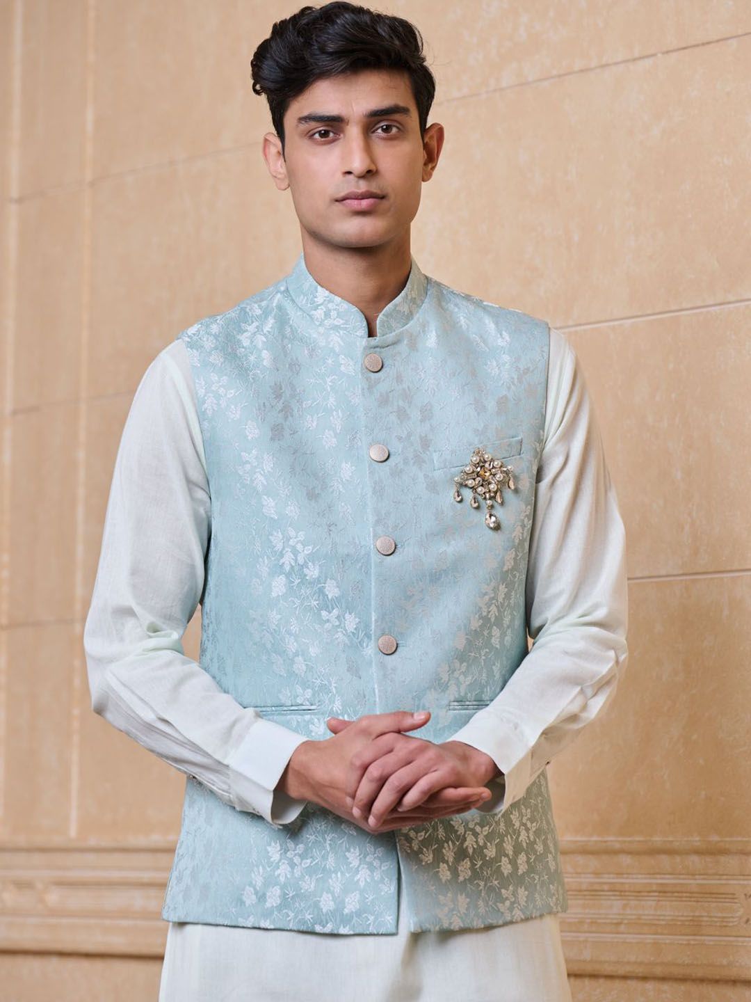 Tasva Woven Design Nehru Jackets-picture-57