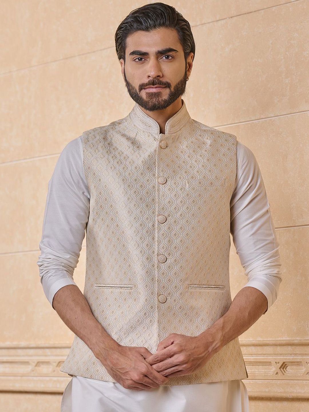 Tasva Woven Design Nehru Jackets-picture-31