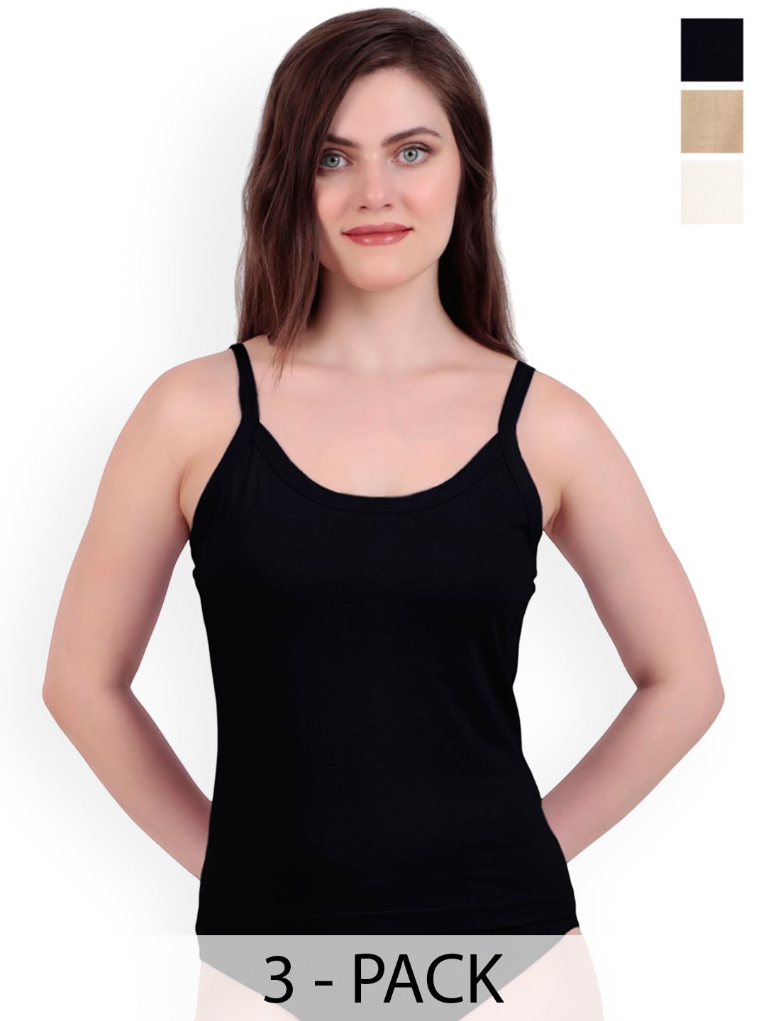 inner element Pack Of 3 Pure Cotton Camisoles