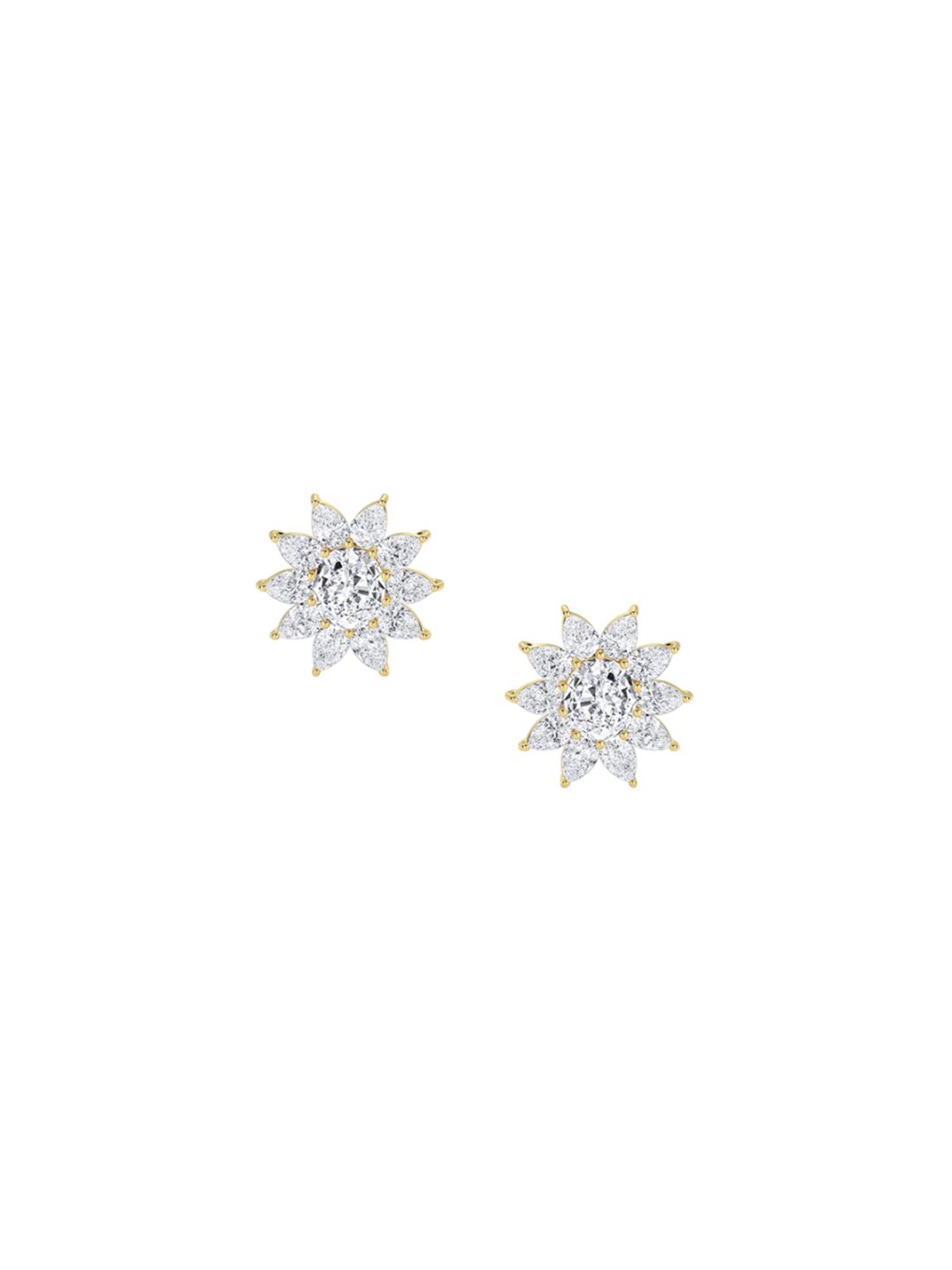 LUNA Women Yellow Gold Lab Grown Diamond Studded Earrings I 14 Kt-picture-32