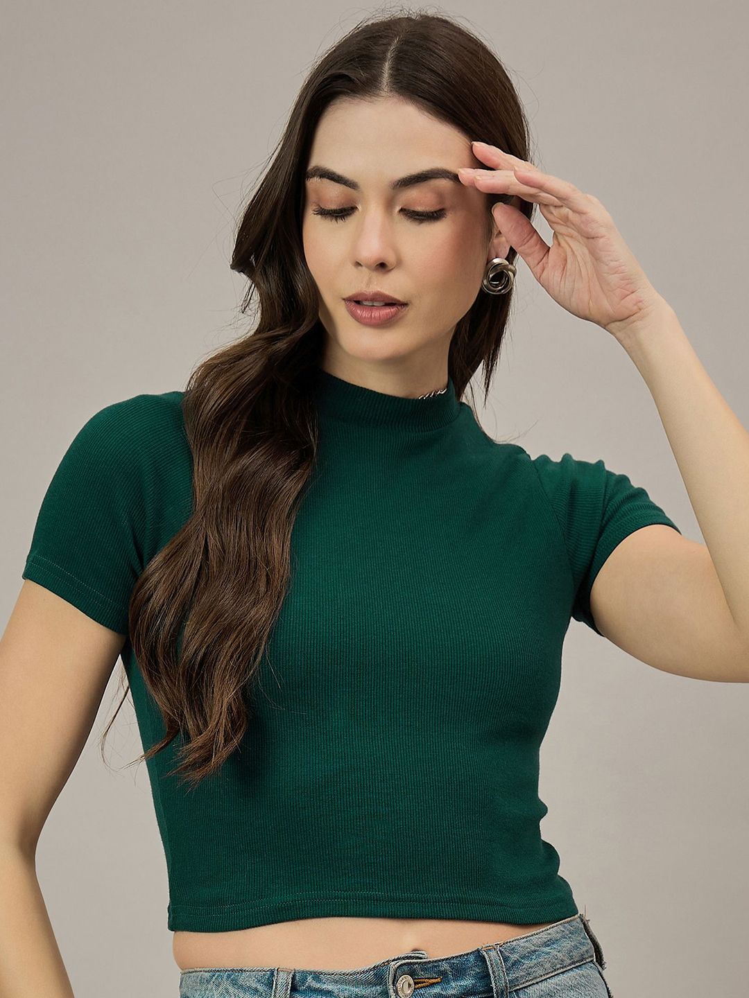 R.Code by The Roadster Life Co. Women High Neck Crop Top-picture-15