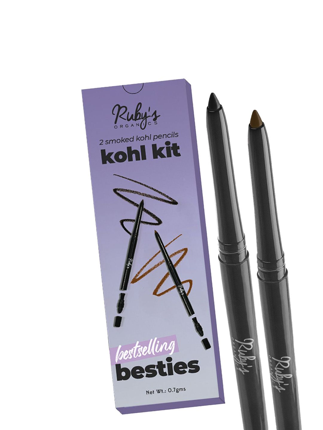 Ruby's Organics Set Of 2 Smudge Proof Kohl Kajal Pencil - 7g Each -Black-picture-46