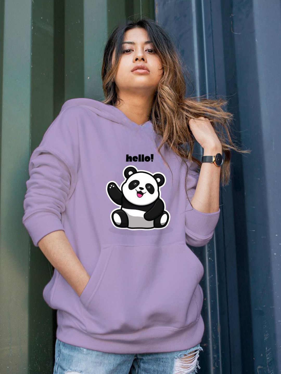 Deslizar Women Printed Hooded Pullover Sweatshirt-picture-40