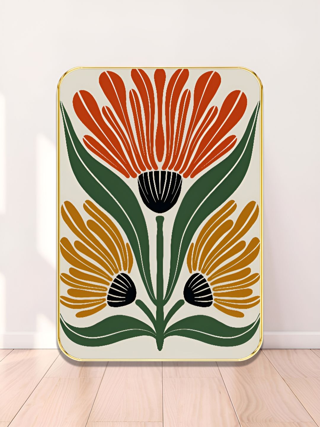 Livin'luxe Yellow & Red Modern Floral Wall Art-picture-35