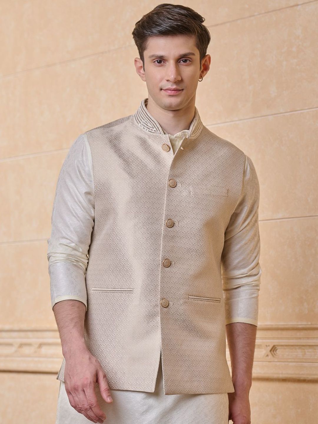 Tasva Woven Design Nehru Jackets-picture-20