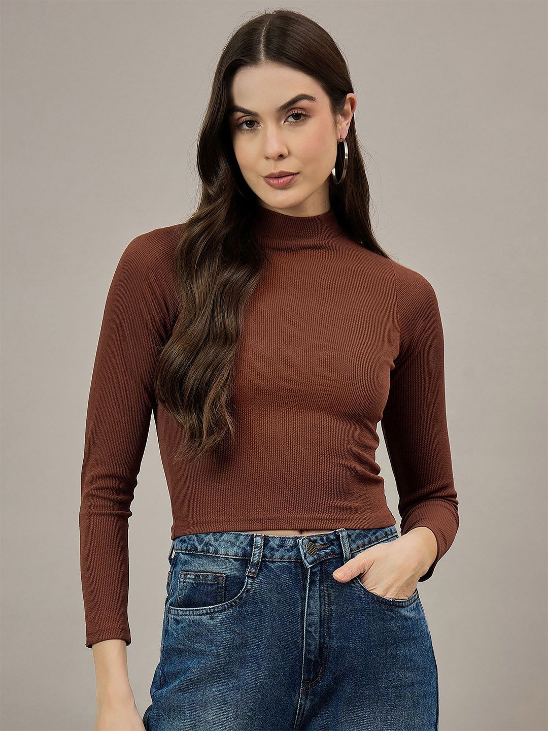 R.Code by The Roadster Life Co. Women High Neck Fitted Top-picture-14