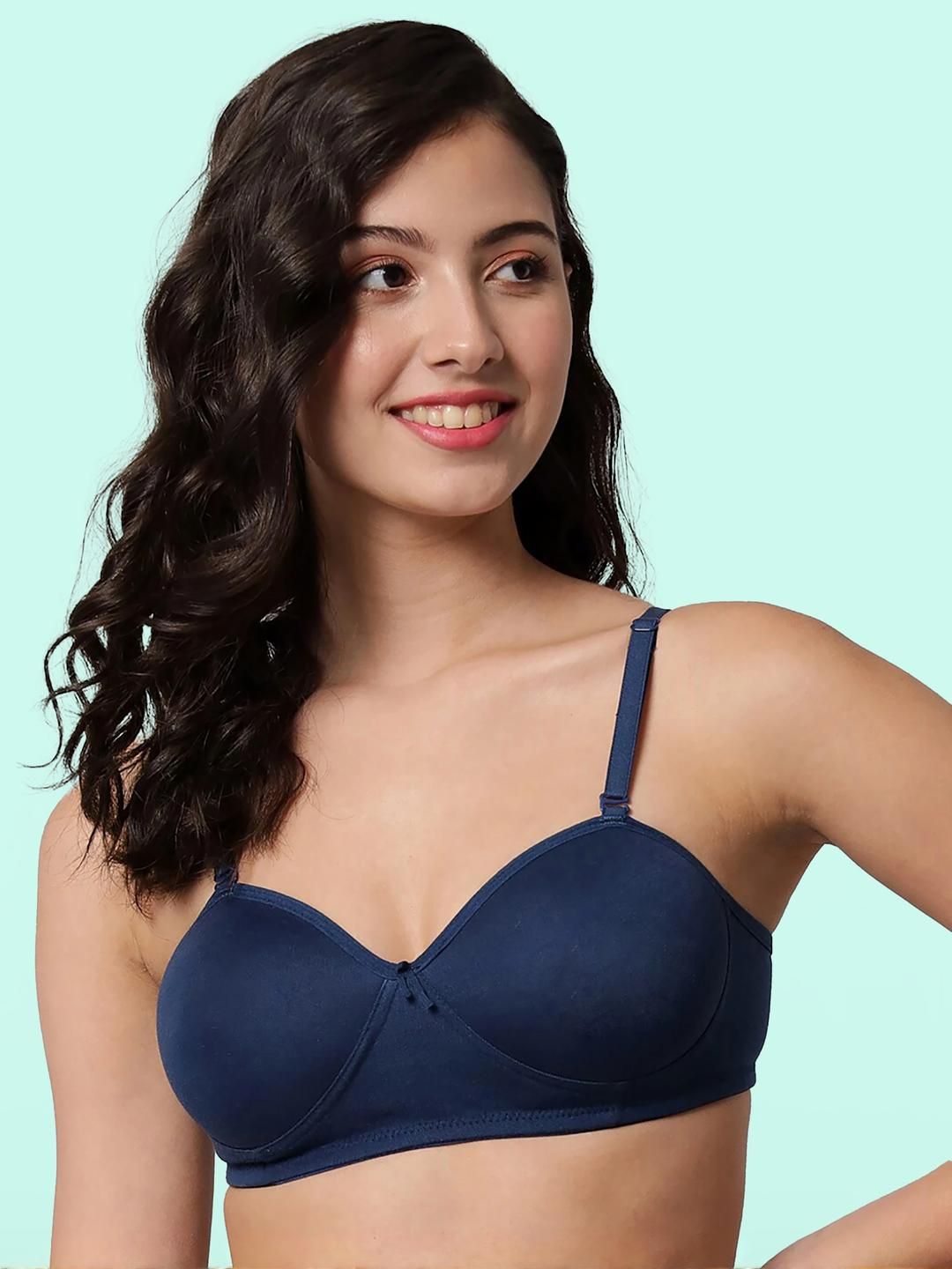 Samvar Blue Cotton Non-Wired Non Padded Minimizer Bra-picture-27