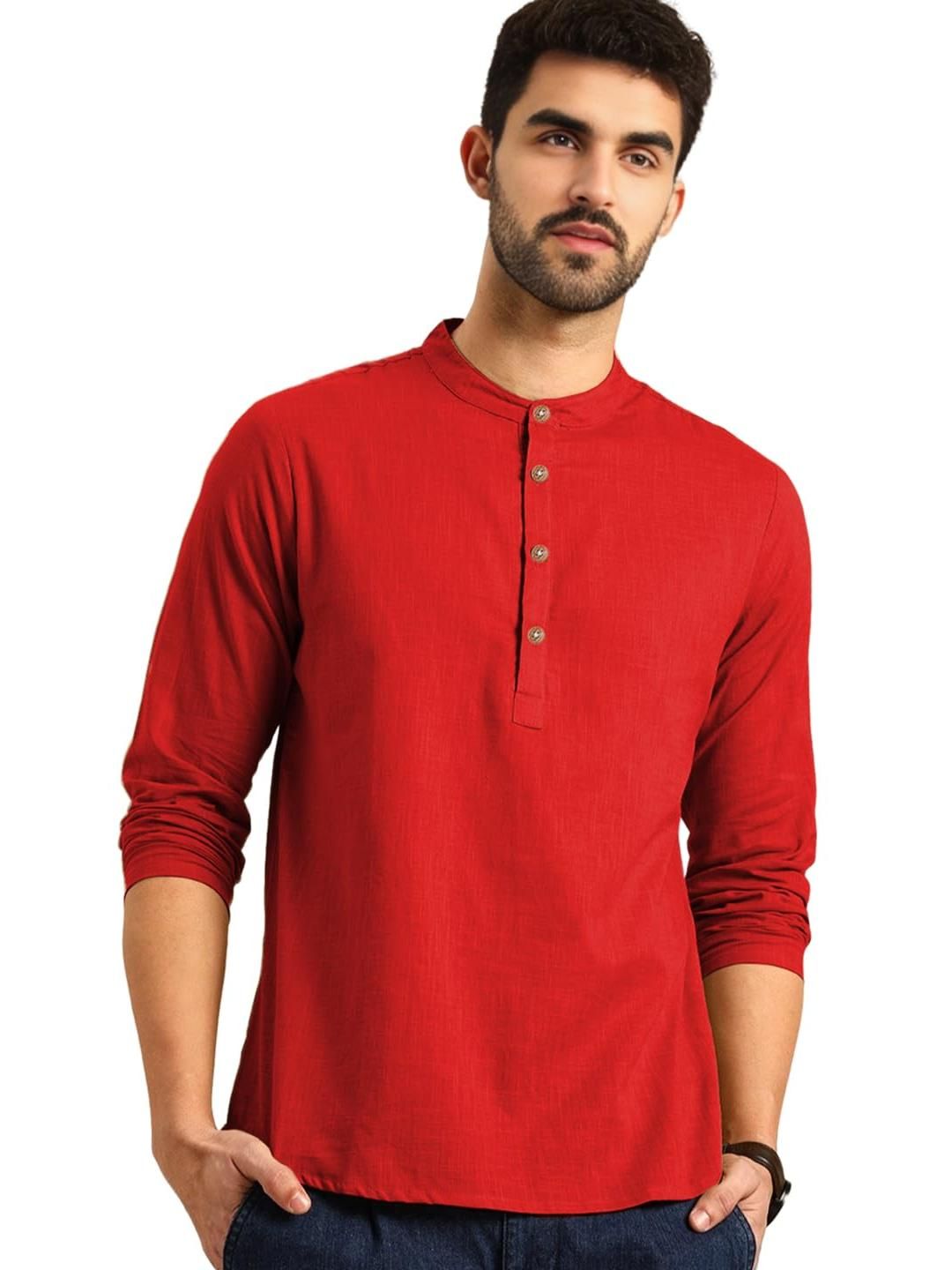 BHUVIKOO Men Red Kurtas-picture-38