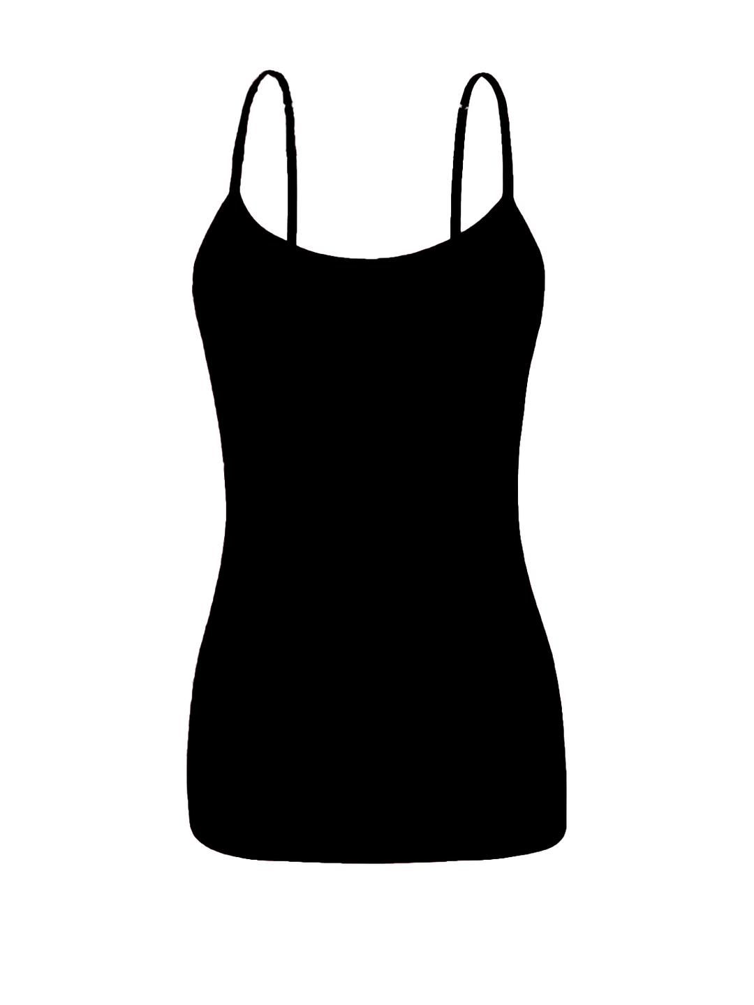 EMBATA Women Black Solid Camisole Slip with Adjustable Straps