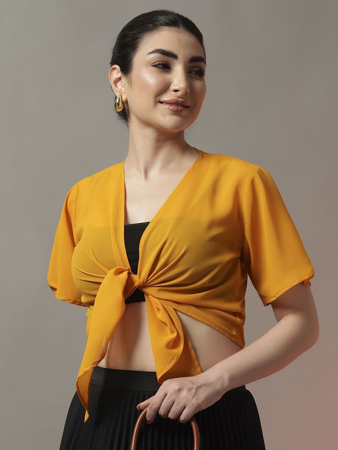 CORSICA Cropped Front Tie-Up Shrug-picture-17