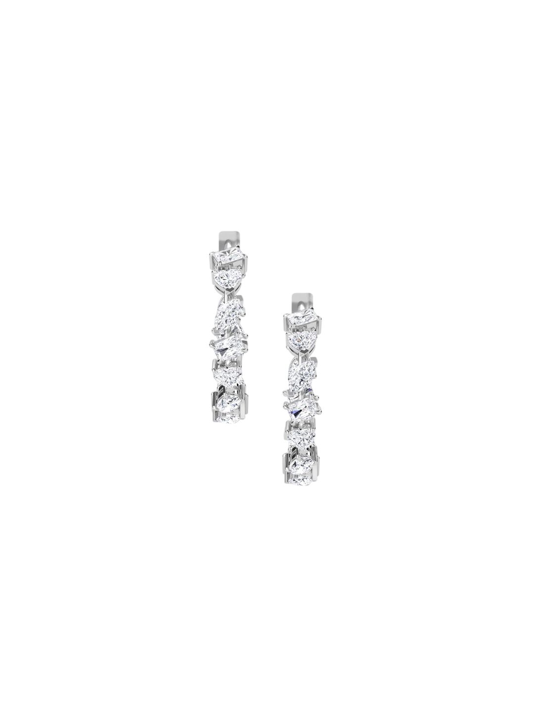 LUNA Women White Gold Lab Grown Diamond Hoop & Huggie Earrings I 14 kt-picture-26