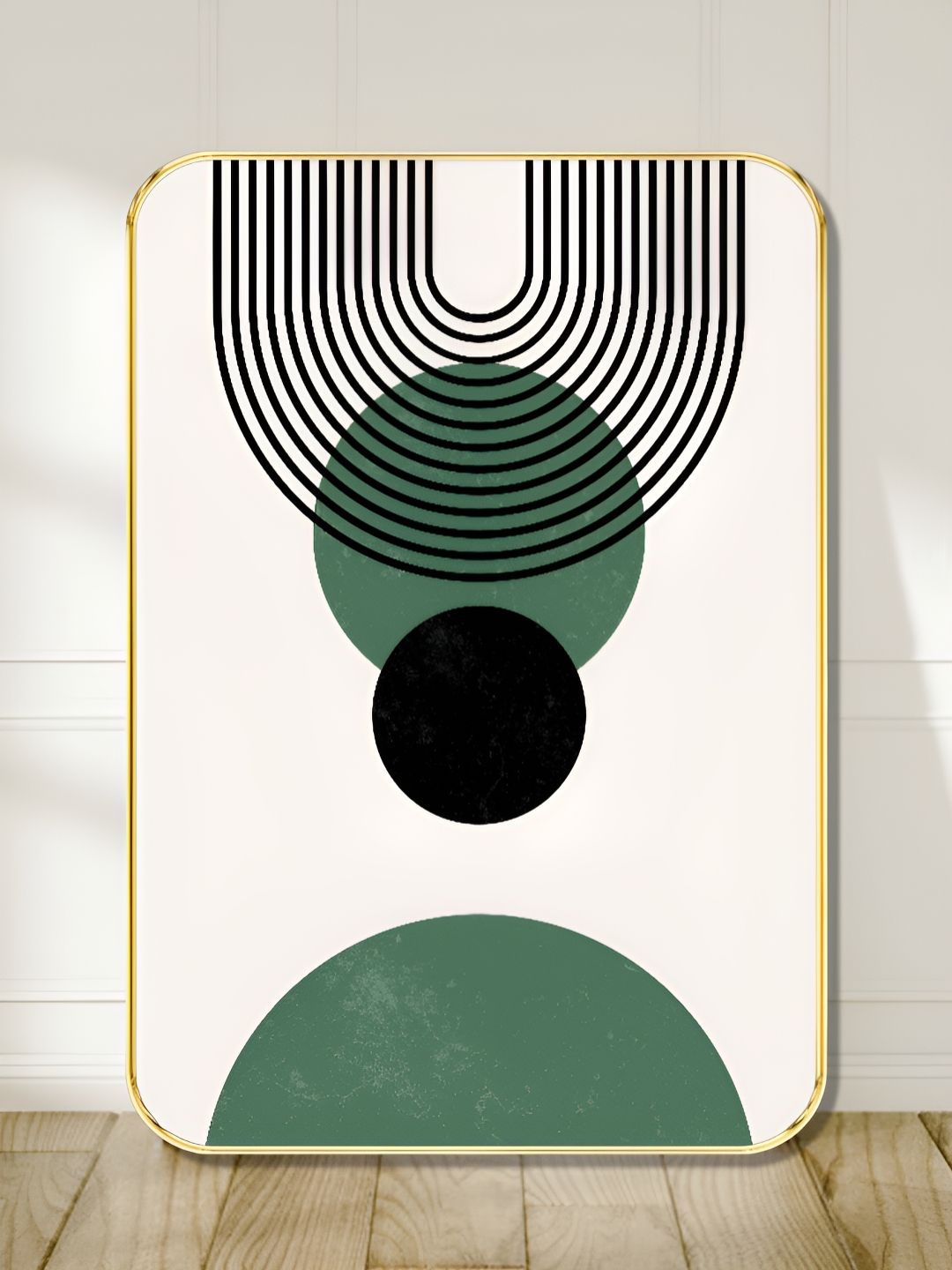 Livin'luxe Green & White Geometric Printed Wall Art-picture-37