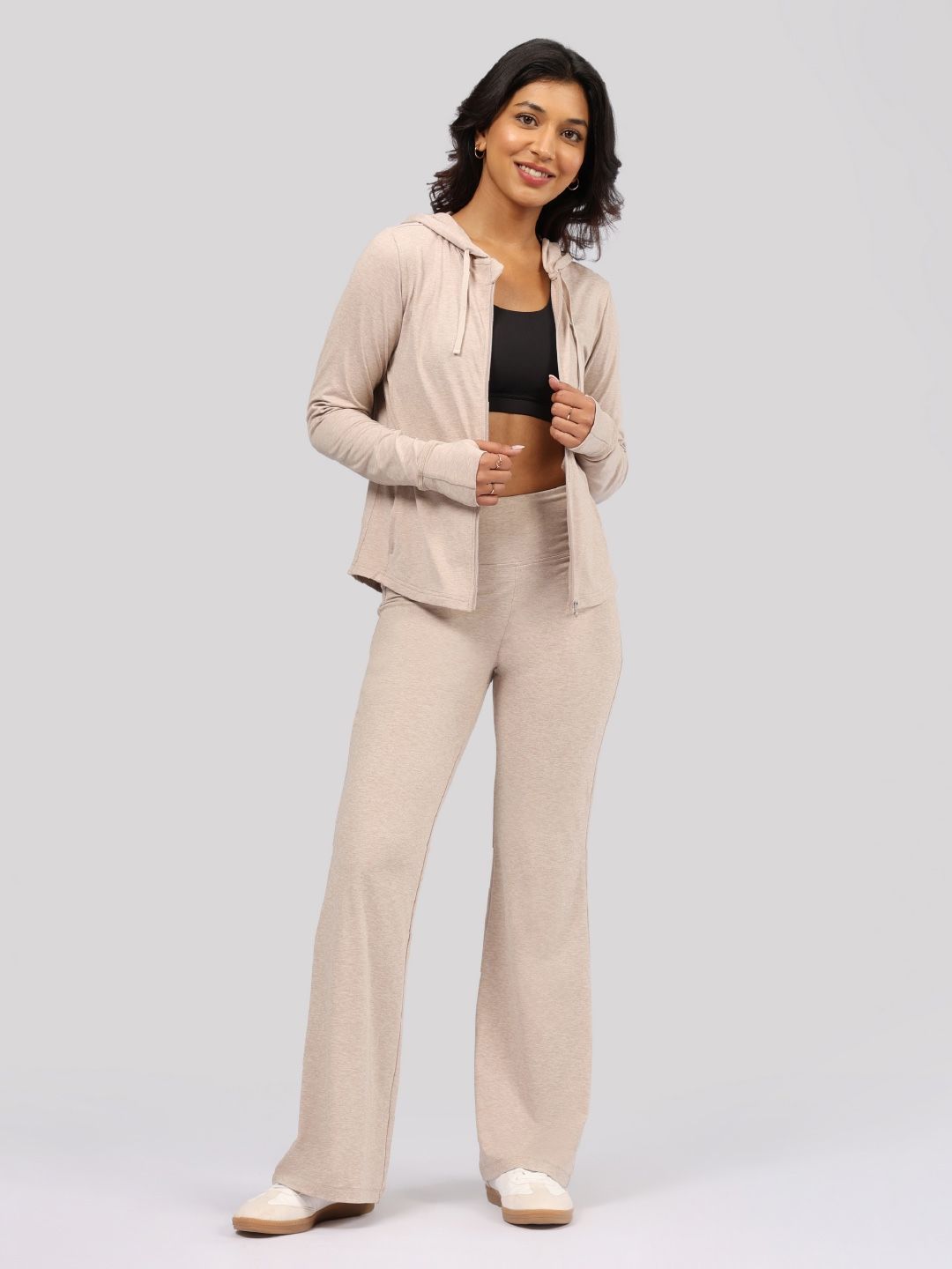 Blissclub AirMelt Lite Women Relaxed Flared High-Rise Parallel Trousers-image-12